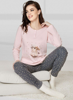 Женская пижама Sweeters: кофта и брючки (Размер: M) (Цвет: серый меланж)