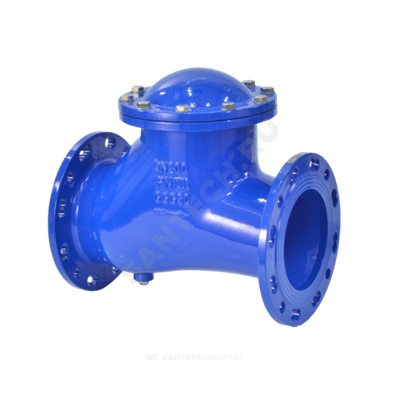Клапан обратный чугун шаровой 3010 Ду 100 Ру10/16 Тмакс=80 оС фл шар сталь+NBR Benarmo