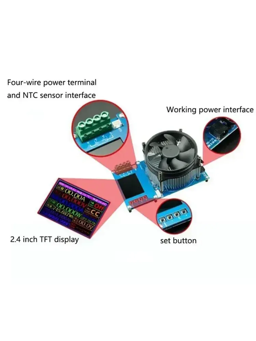 Электронный тестер нагрузки 150 Вт, В, 20 А, резистор - регулируемый модуль емкости батареи постоянного тока, интеллектуальный