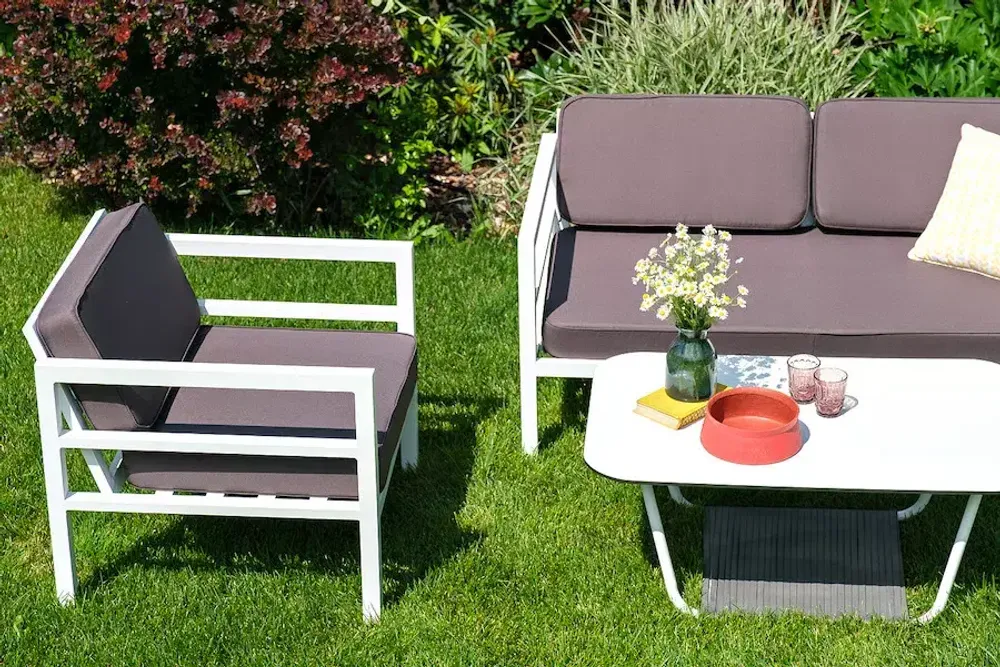 "Эстелья" лаунж-зона из алюминия со столиком из HPL 4-местная