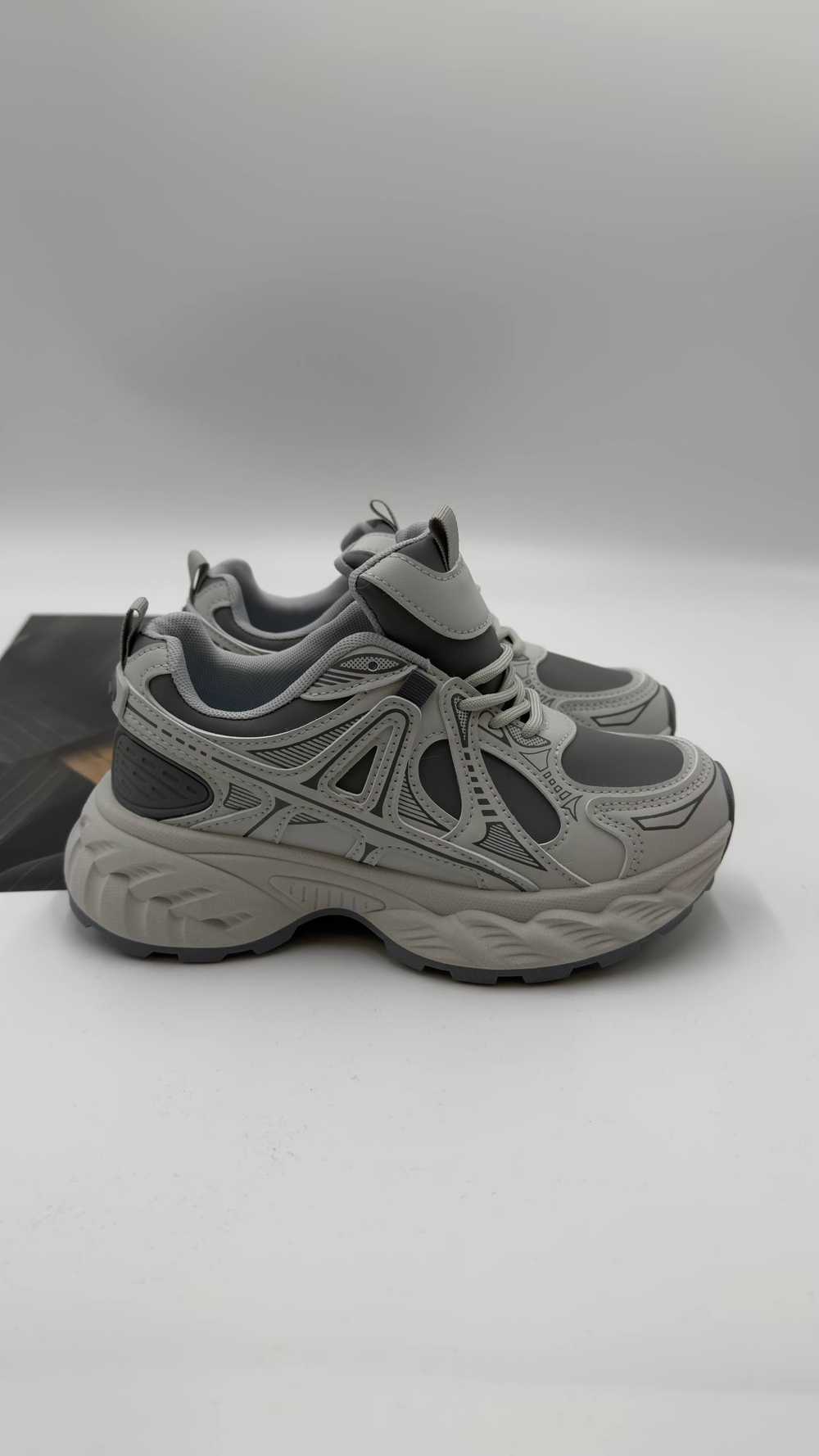 Кроссовки женские экокожа арт. 4650-4 цвет "серый"