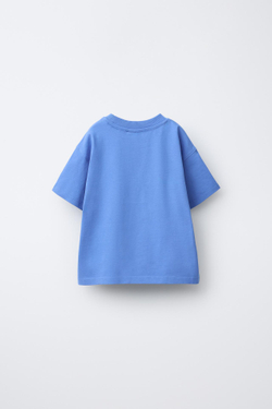 ZARA ФУТБОЛКА С ПРИНТОМ, СИНИЙ