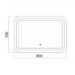 Зеркало Стиль 800х700, с сенсором, на подложке (CS00058605)