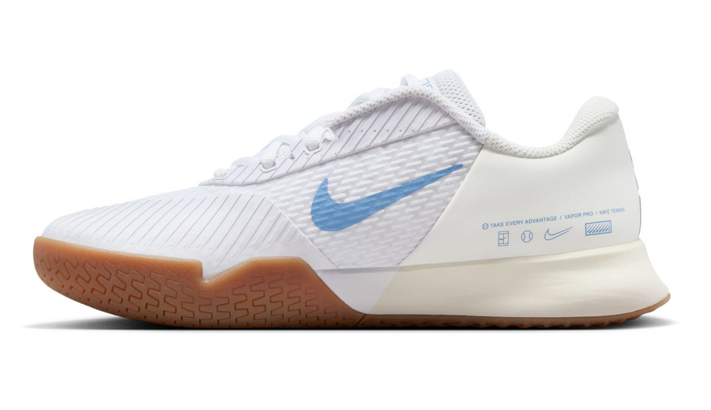 Женские Кроссовки теннисные Nike Zoom Vapor Pro 2 - white/light blue/sail/gum light brown