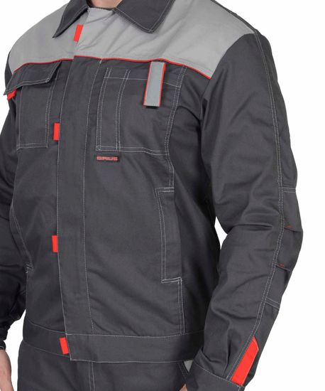 Костюм "Сириус-Фаворит" полукомбинезон (серый/с.серый/красный)