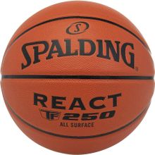 Мяч баск. SPALDING TF-250 React 76802z, р.6, композит. кожа (ПУ), коричн-черн.