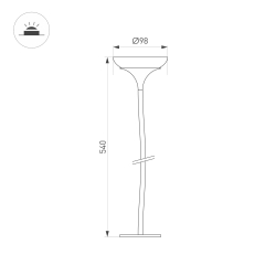 Светильник KT-MUCENA-BOLL-C-H540-4W Warm3000 (WH, 100 deg, 24V) (Arlight, IP65 Металл, 3 года) 056055