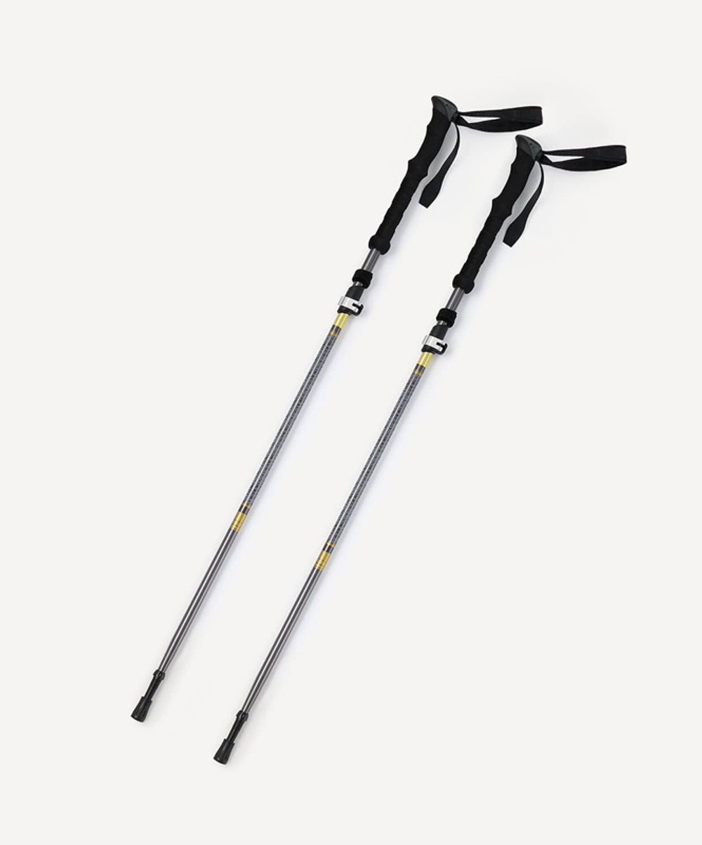 Палки треккинговые BERGER Hiking Peak 120-135 см, 4-секц, тем-сер./горчичн