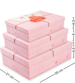 Packing Symphony WF-21-B Набор коробок из 3шт «Прямоугольник» цв.розовый