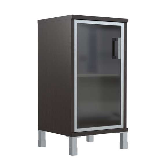 Шкаф-колонка низкая со стеклянной дверью в AL-рамке B 411.4(L)  475х450х920 BORN