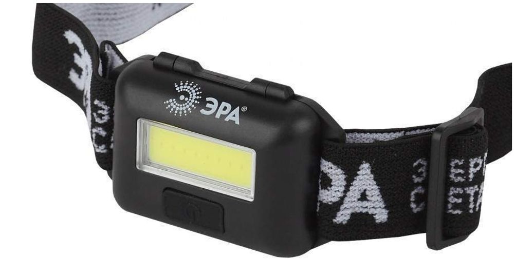 ЭРА фонарь налобный GB-607 3W(196Im) COB LED Extra, 3хAAA, IP44, 25 часов влагостойкий 8338