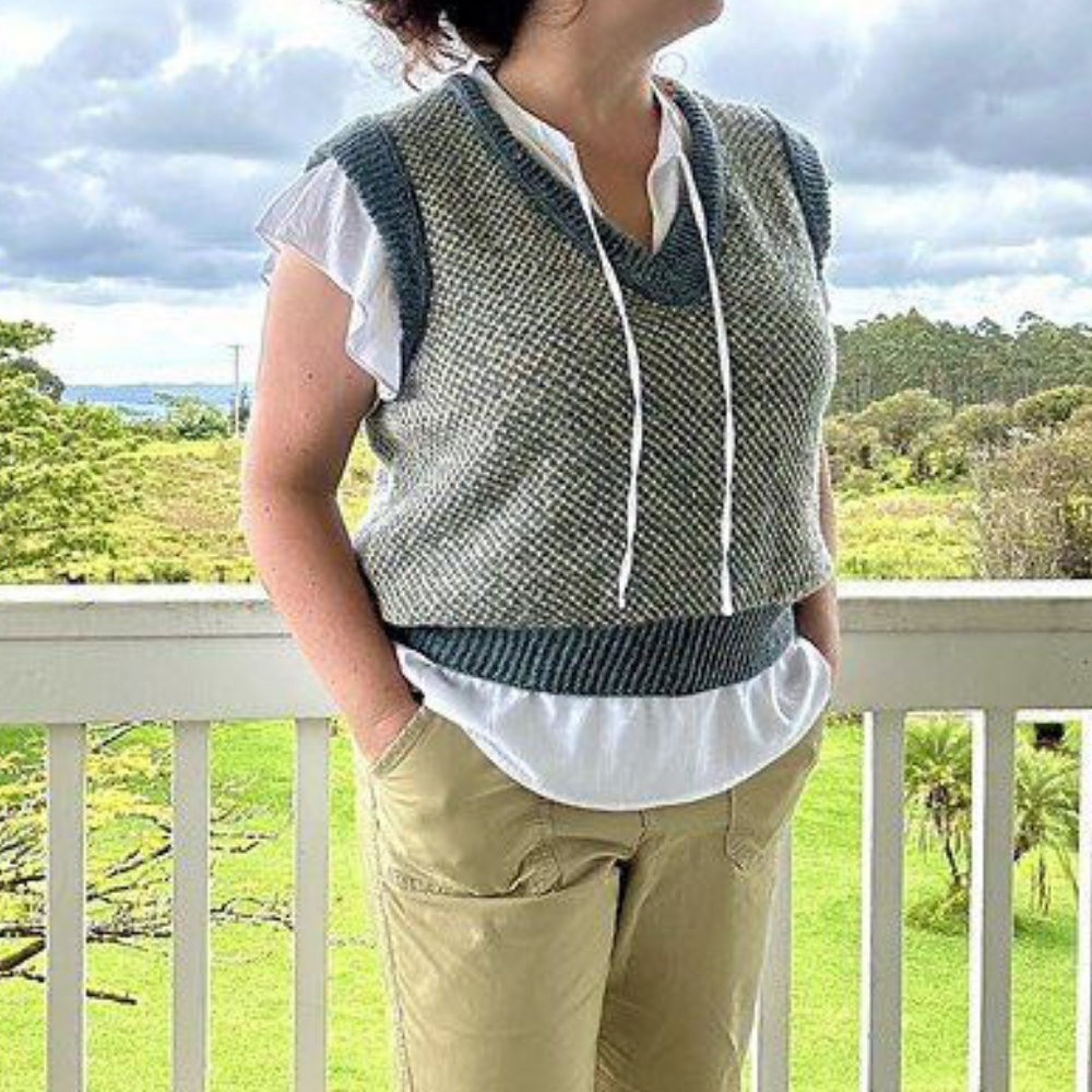 Описание по вязанию жилета спицами "Hornby"