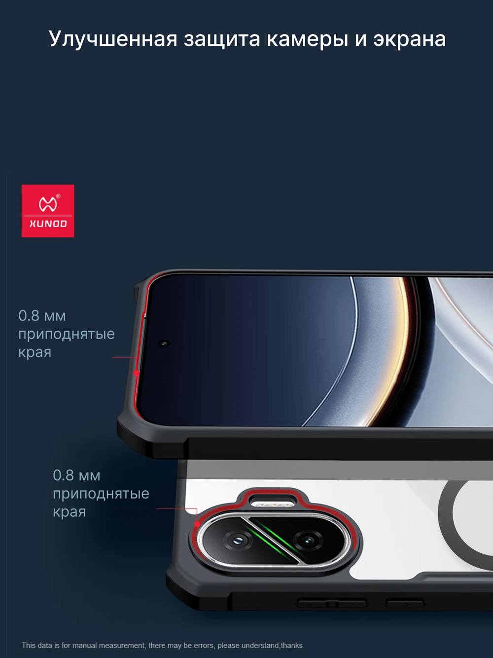 Чехол на Poco F7 с MagSafe противоударный с усиленными углами XUNDD