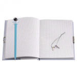 Записная книжка в футляре, 20,0 см * 22,5 см, 7БЦ, Alingar, мат.ламин, эффект 3D, ручка, замочек, клетка, 50 л., "Космос. Мыльные пузыри"