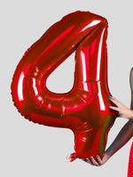 FM Шар 40" / 102 см "Цифра 4" Красный (БГ-60)