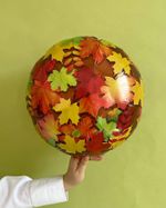 AN Шар18" Круг Листья осенние S30 (БГ-15)