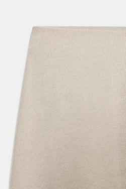 ZARA ЮБКА МИДИ ИЗ МЯГКОЙ ТКАНИ, ПЕСОЧНЫЙ МЕЛАНЖ