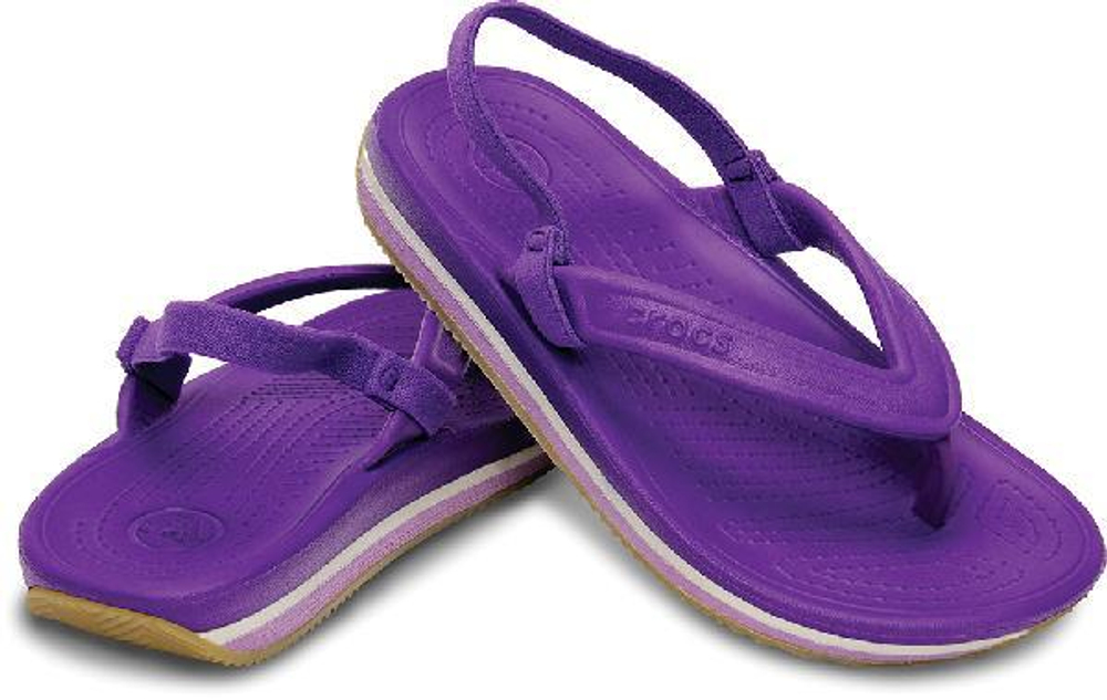 Шлепанцы Детские Crocs Retro Slingback Flat Neon Purple / Iris