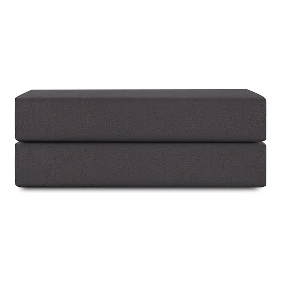 Простыня на резинке из премиального сатина темно-серого цвета из коллекции essential, 160х200х30 см