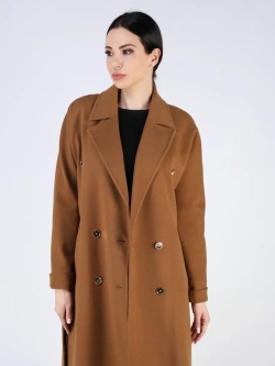 Пальто демисезонное длинное с поясом