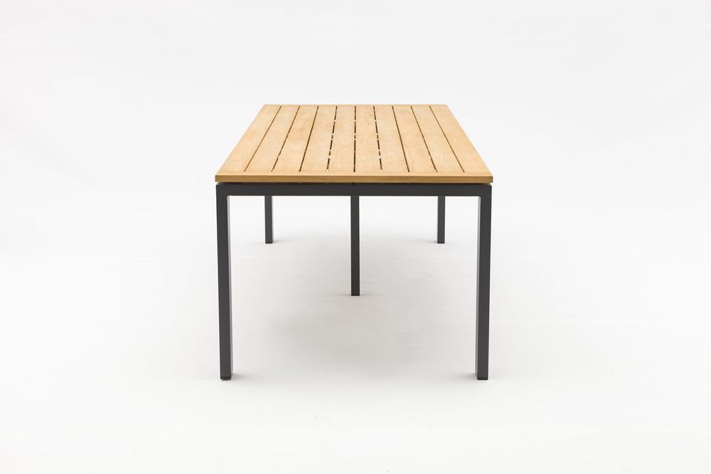 Lyon 280, стол антрацит/натуральный, алюминий/тик