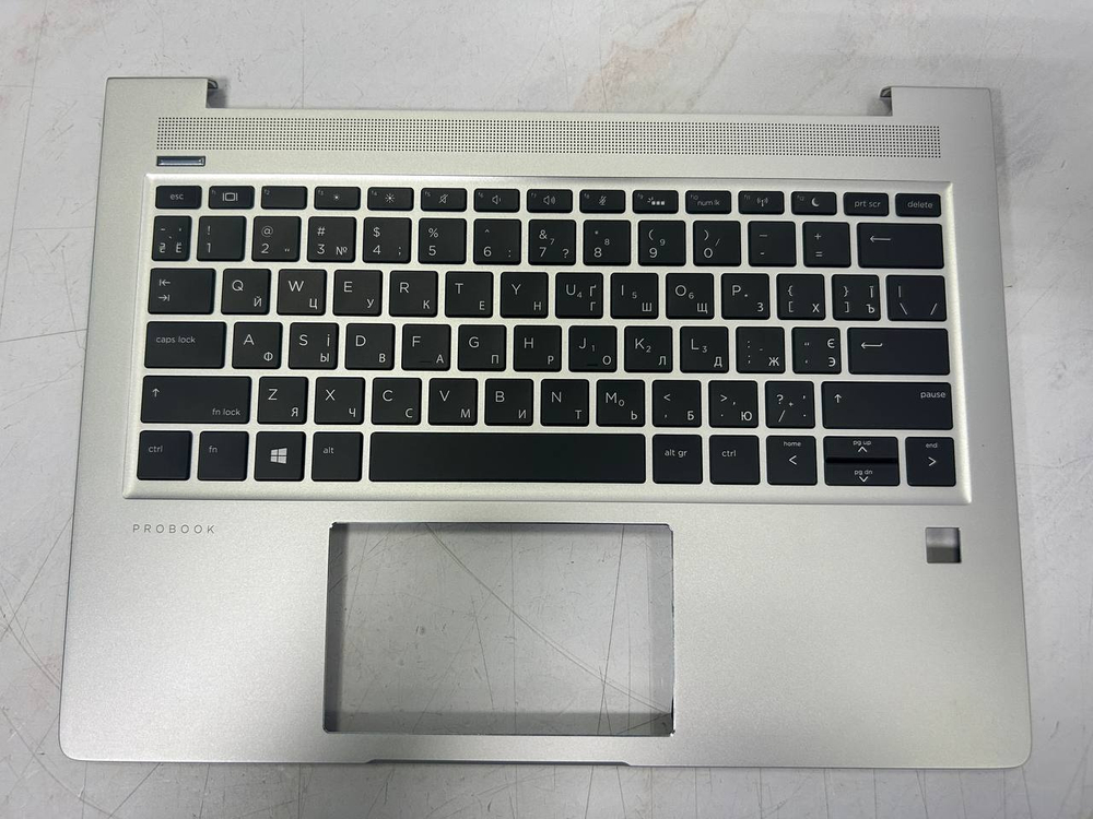 Верхняя часть корпуса (топ-кейс) для ноутбука HP ProBook 430 G6 / 430 G7, серый, с подсветкой, раскладка - русская + украинские символы (L44548-251)