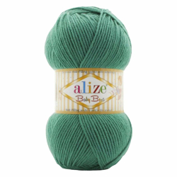 Беби бест (Baby best) пряжа Alize 10% бамбук 90%акрил 5х100г/240м 623 Т. зеленый