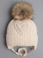Шапка зимняя вязаная с помпоном для девочки