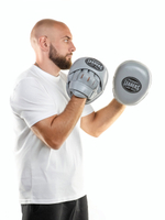 Лапы тренерские LEADERS MID-AIR GREY (ONE, кожа, серый)