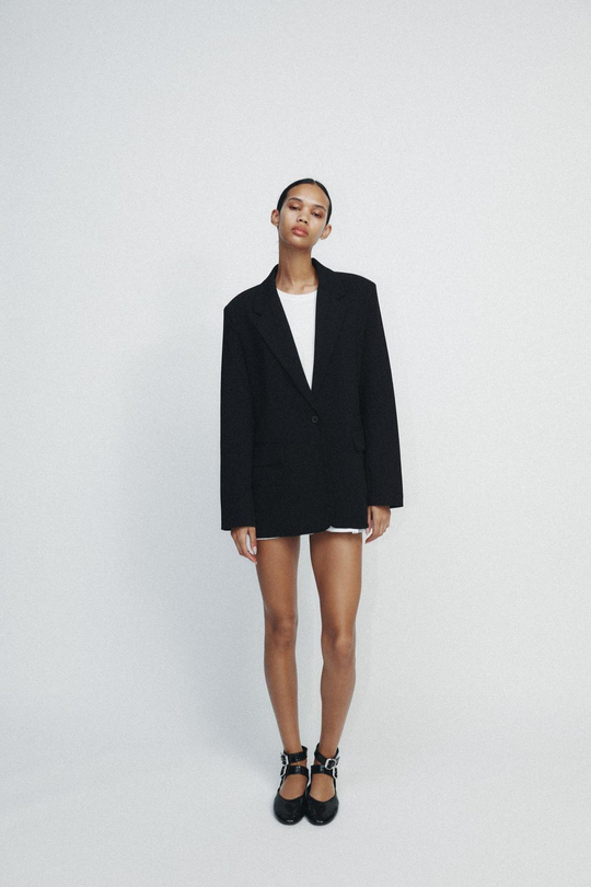 ZARA БАЗОВЫЙ БЛЕЙЗЕР, ЧЕРНЫЙ