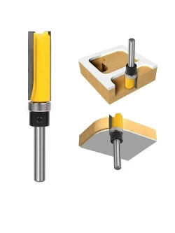 Фреза по дереву кромочная прямая для выборки заподлицо с верхним подшипником ,хвостовик 6 мм,3шт