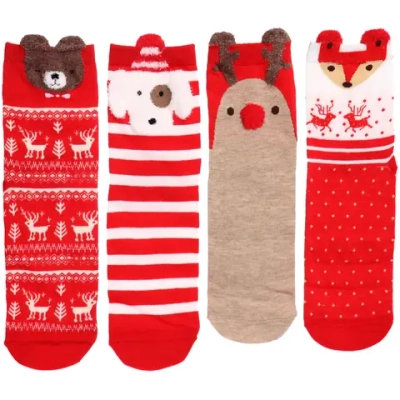 Носки женские в подарочной коробке 4шт «Fashion ZIMA», 4 дизайна, р36-39