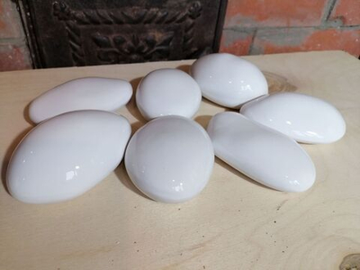 Камни керамические белые для биокамина, 6-10см, 7 шт.