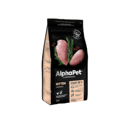 Сухой корм AlphaPet Superpremium (АльфаПет) 3кг с цыпленком сухой для котят, беременных и кормящих кошек