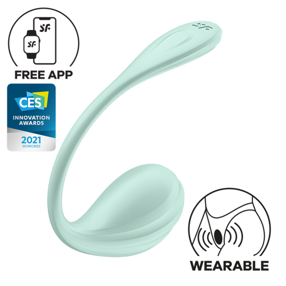 Виброяйцо Satisfyer Smooth Petal, мятный
