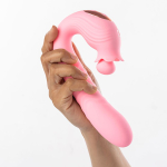 Розовый вибратор для стимуляции точки G Selove Campanula Thrusting & Stroking G-Spot Vibrator Pink