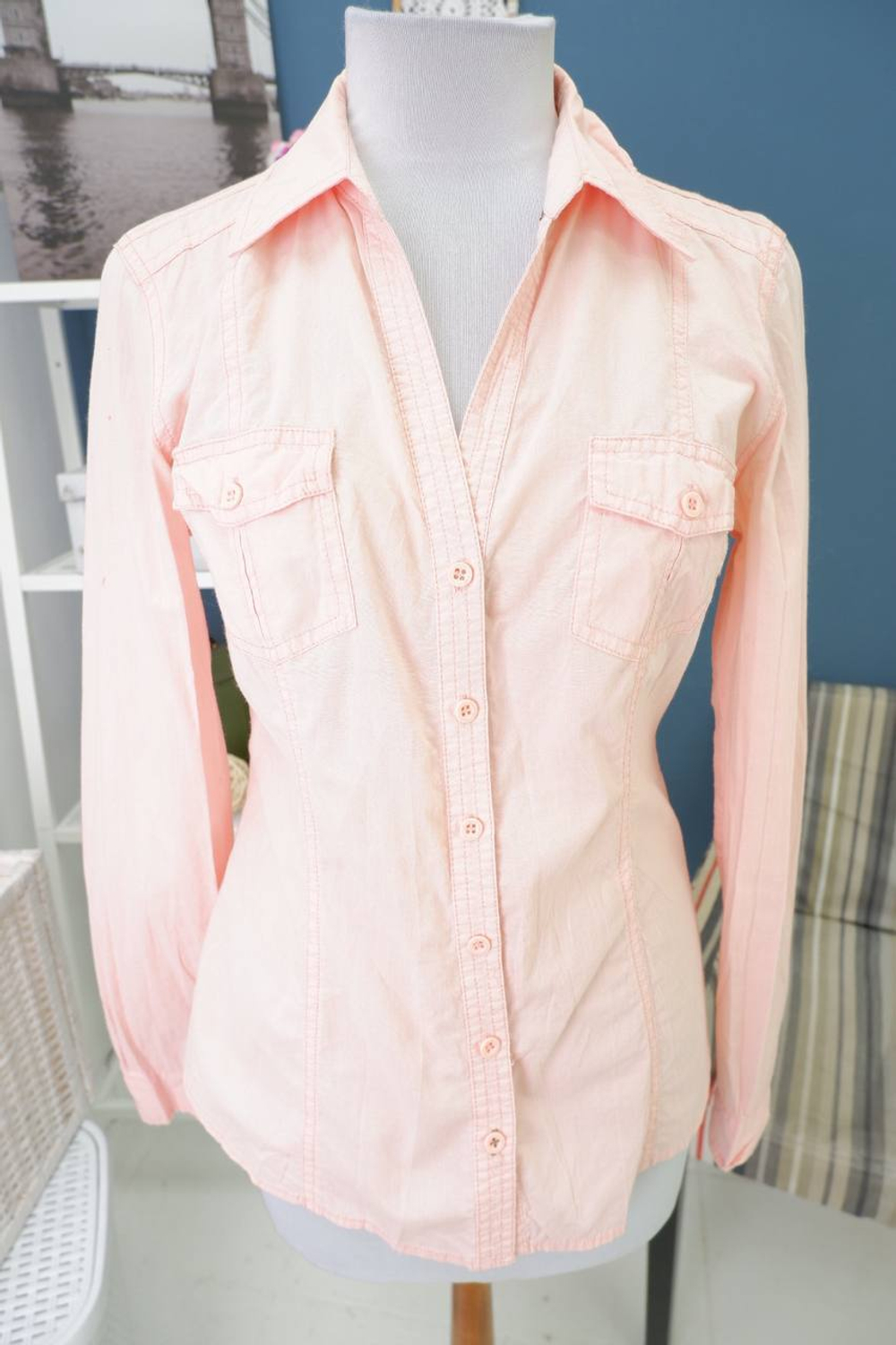 Рубашка Oodji пудровая 48 размер