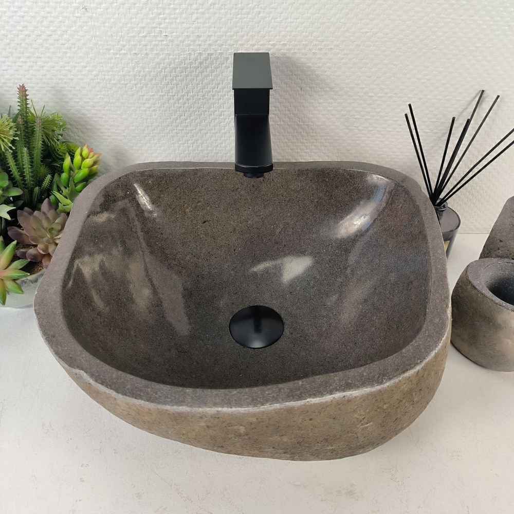 Каменная раковина из речного камня RS-05500 (41*36*18) 0856 из натурального камня