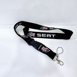 SEAT (чёрный) Люкс / Брелок, шнурок для ключей на шею SEAT (Сит), ланъярд, крафт, чёрный (1 шт)