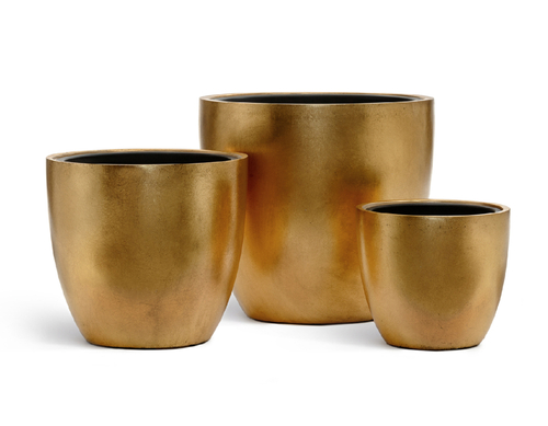 Кашпо TREEZ Effectory Metal Округлый конус Сусальное золото в-37, д-40 см 41.3320-04-031-GLD-40