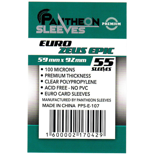 Протекторы Премиум Pantheon Sleeves Euro Зевс Эпик 59x92 mm 55 шт.