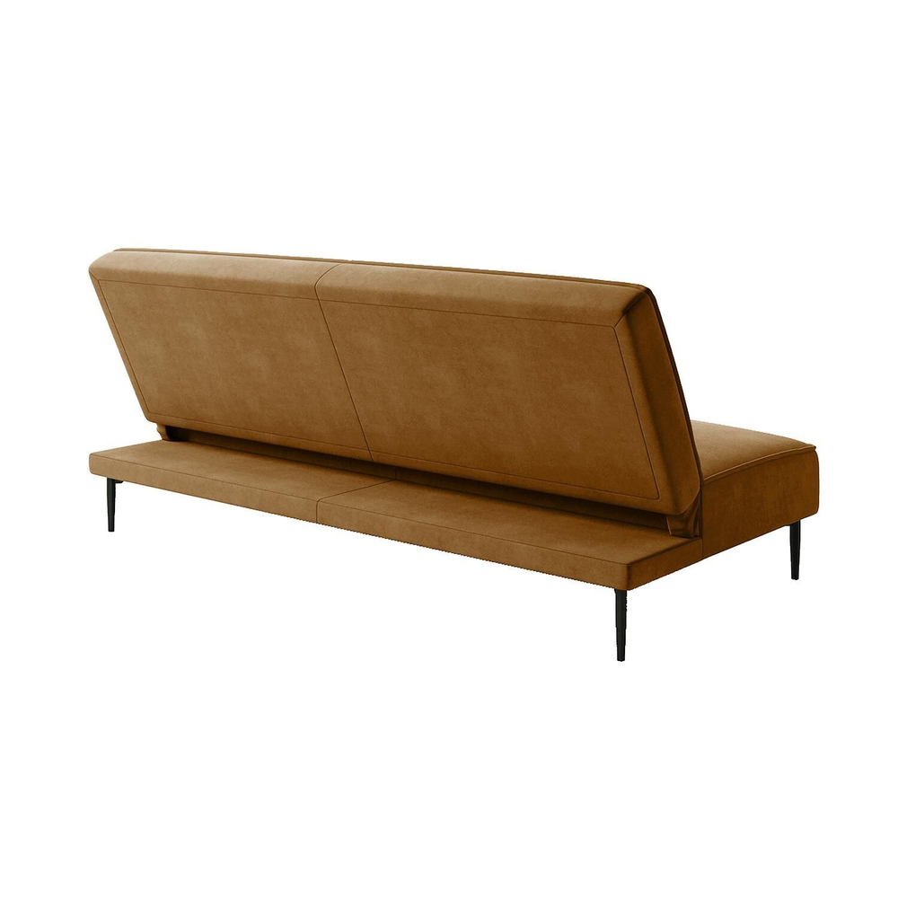 Este диван-кровать трехместный, прямой, без подлокотников, велюр коричневый Velutto 23