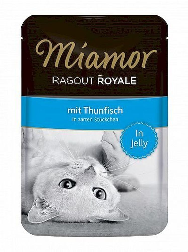 MIAMOR RAGOUT mit Thunfisch Тунец кусочки в желе Пауч Влажный корм для кошек - 0,1 кг