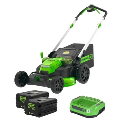 Аккумуляторная газонокосилка Greenworks GD60LM612K5 60В (2 x 5 Ач, ЗУ) нож 61 см, 2519107U2G