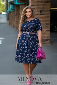 Платье 19-12-темно-синий Minova