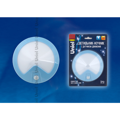 DTL-351 Алиот/Blue/3LED+SENSOR/3AAA Портативный светильник-ночник с датчиком движения,питание от 3-х батареек AAA (в комплект не входят).Цвет-голубой.