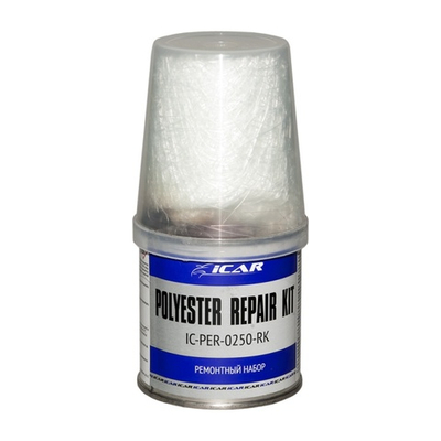 ICAR Набор для ремонта полиэфирный (уп.0,25кг+5гр отвердитель) c стекломатом 25*50см