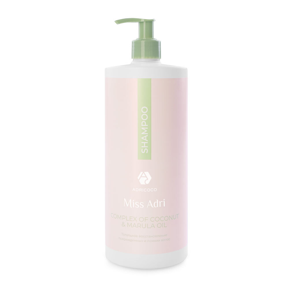 ADRICOCO Восстанавливающий шампунь Complex of coconut & marula oil 1000 мл.