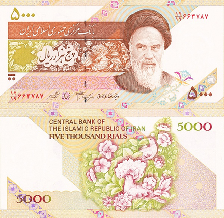 Иран 5000 риалов 1992 - 2009 Цветы, птицы UNC