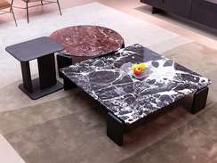 Стол журнальный 4614, 110х110 см, черный мрамор